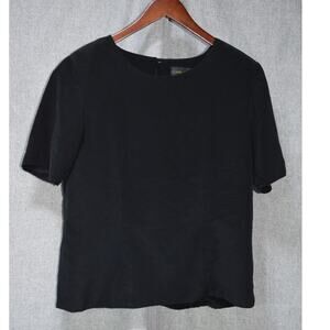 Classiques Entier Black Silk Short Sleeve Blouse L